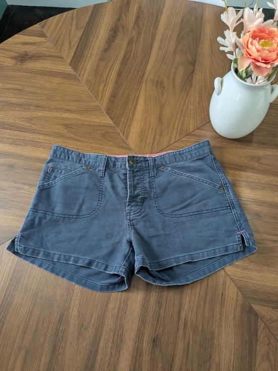 Abercrombie & Fitch Pants - Abercrombie & Fitch Slate Blue Casual Jean Shorts with Pink Trim